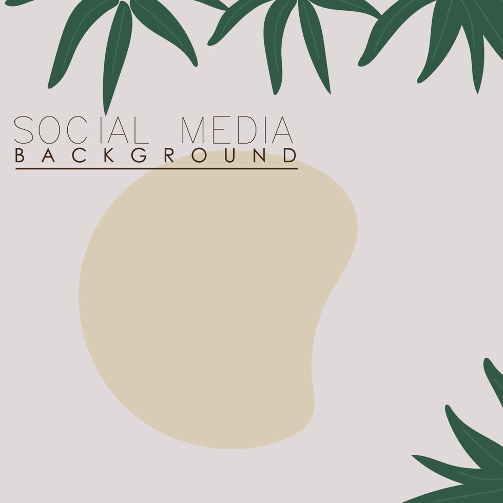 vector botanic, flowers, plants banner background square social media post,