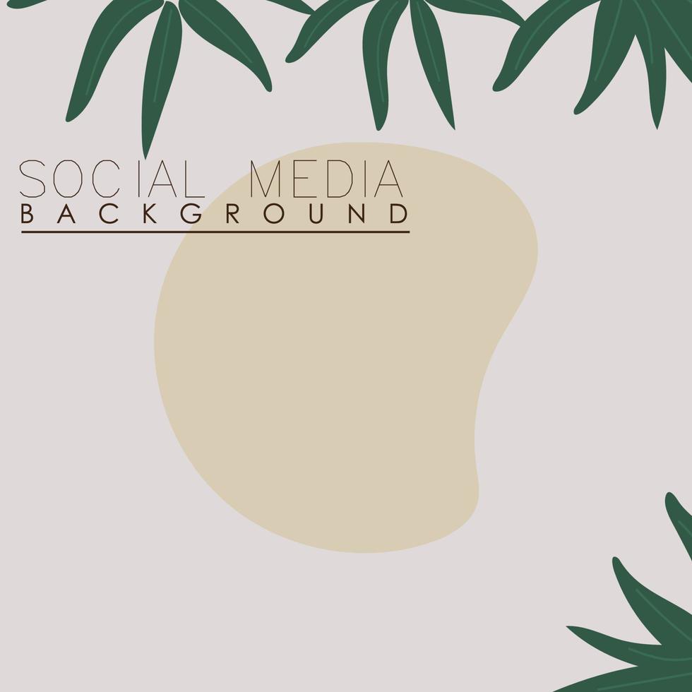 vector botanic, flowers, plants banner background square social media post,