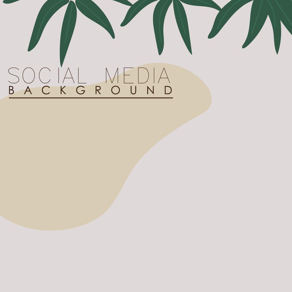 vector botanic, flowers, plants banner background square social media post,