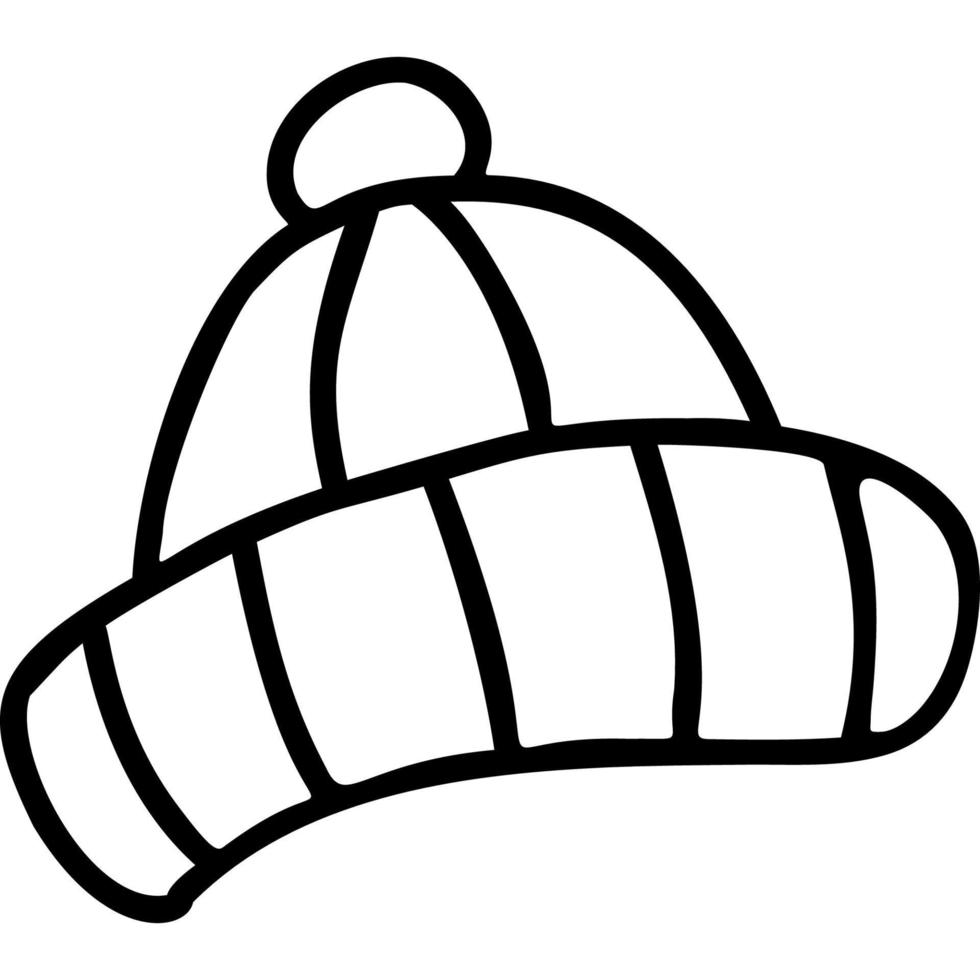 Knitted hat. linear doodle 16412512 Vector Art at Vecteezy