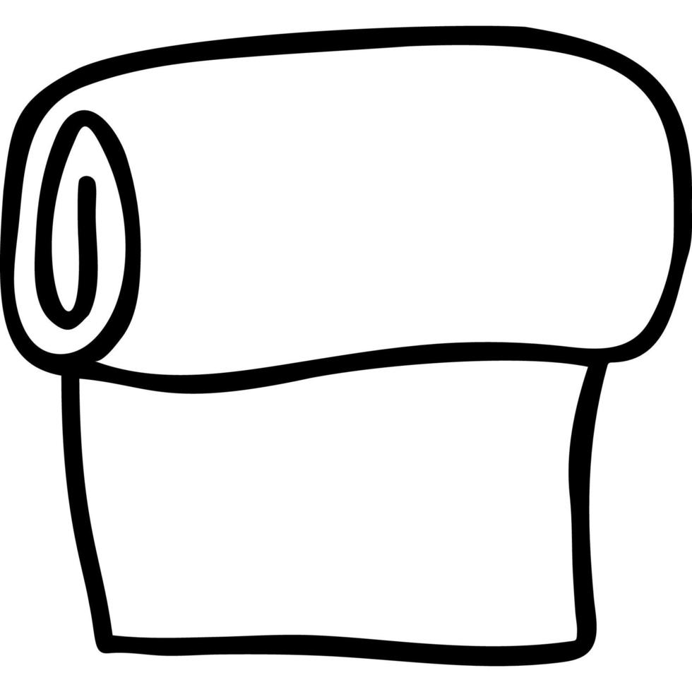 folded towel. linear doodle vector