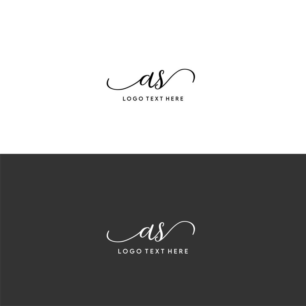 AS initials letter logo, AS signature, AS monogram, AS initials vector