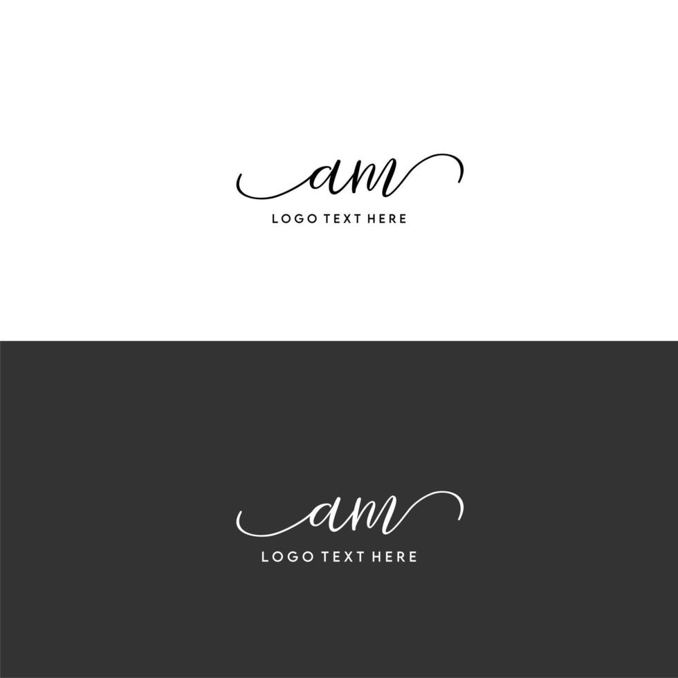 AM initials letter logo, AM signature, AM monogram, AM initials vector