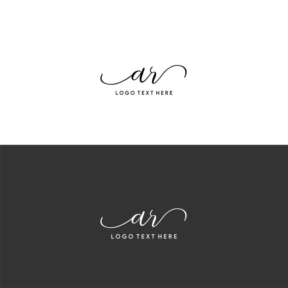 AR initials letter logo, AR signature, AR monogram, AR initials vector