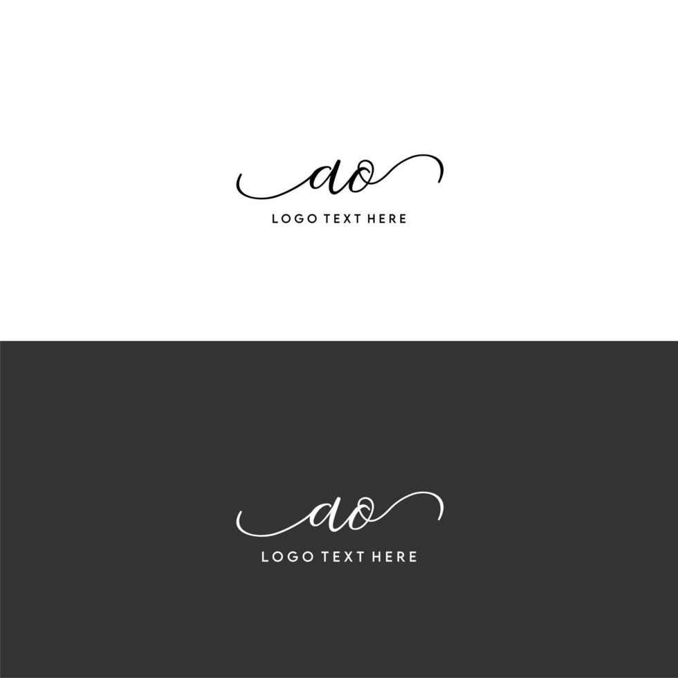 AO initials letter logo, AO signature, AO monogram, AO initials vector