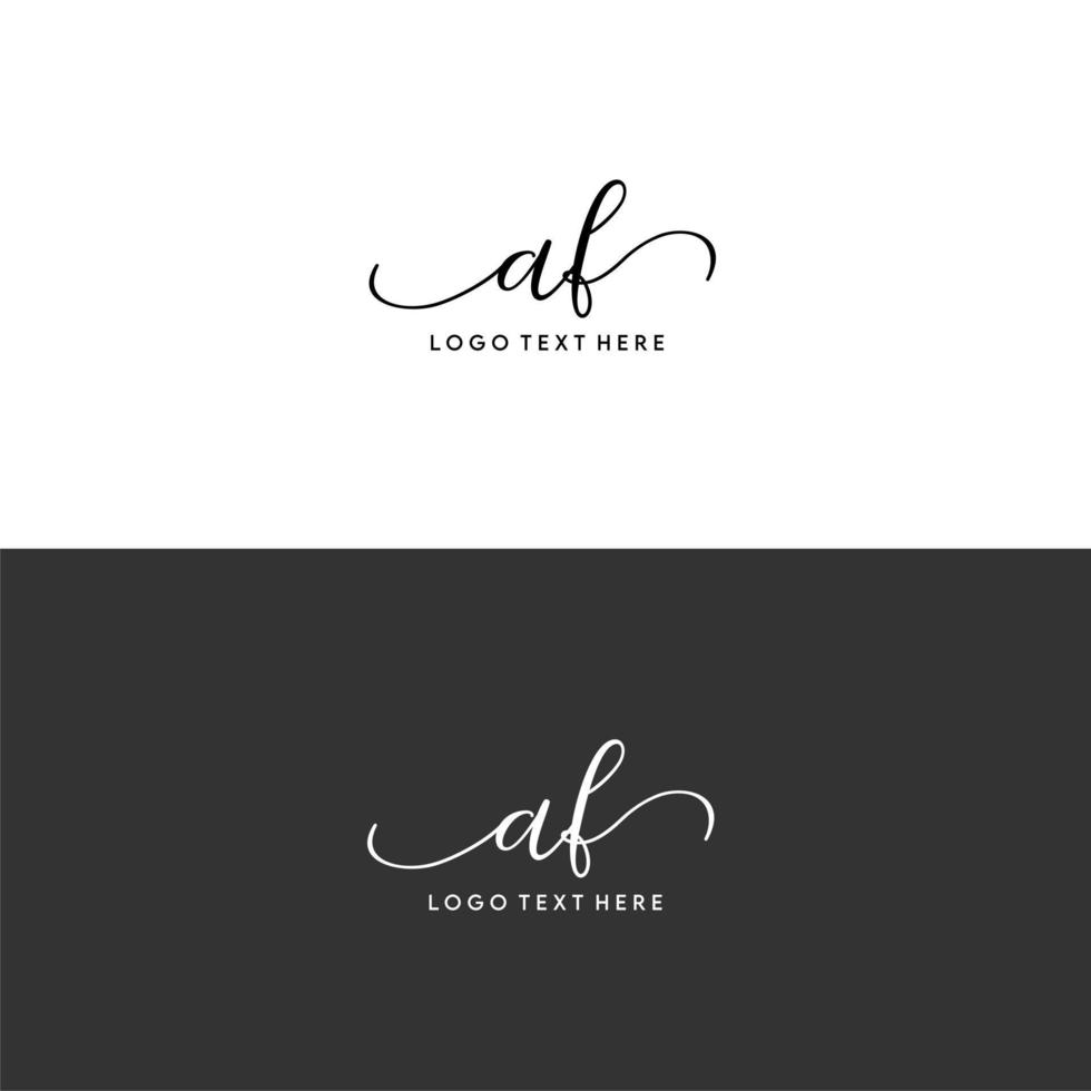 AF initials letter logo, AF signature, AF monogram, AF initials vector