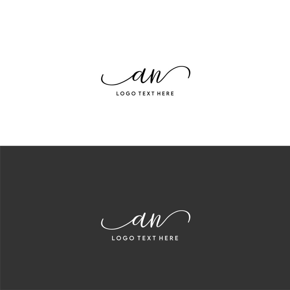 AN initials letter logo, AN signature, AN monogram, AN initials vector