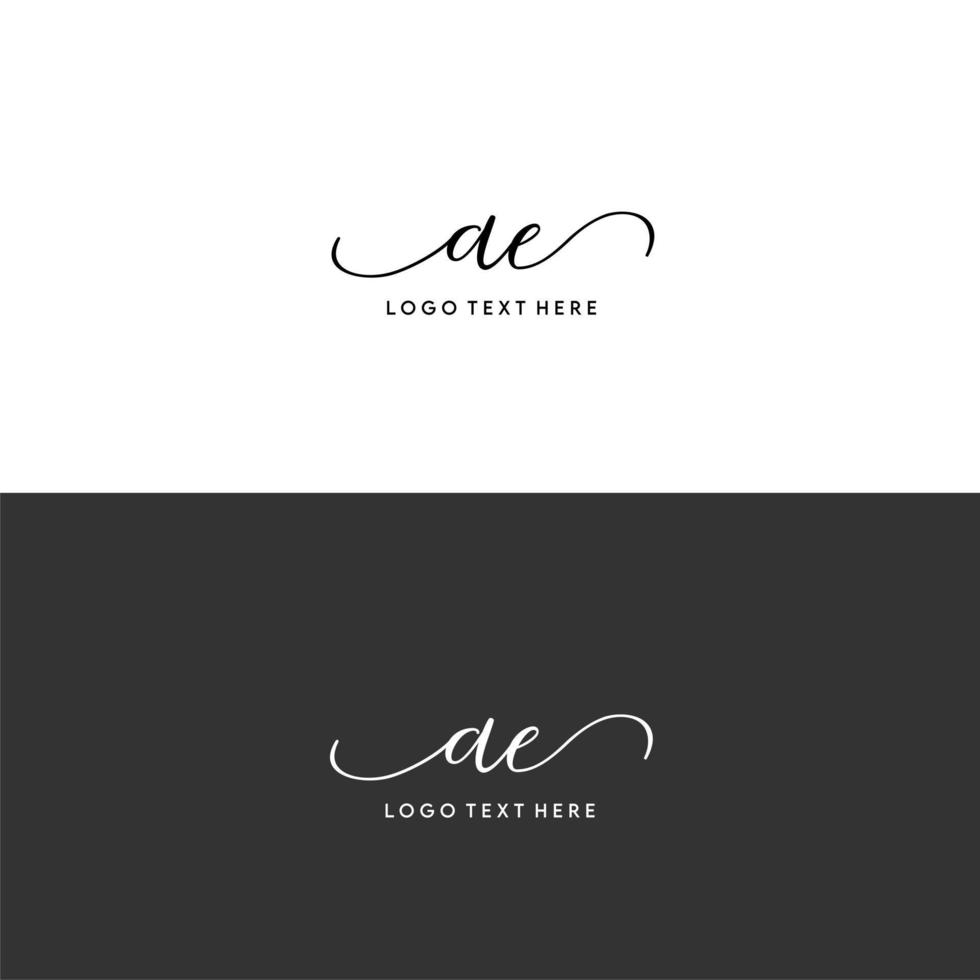 AE initials letter logo, AE signature, AE monogram, AE initials vector