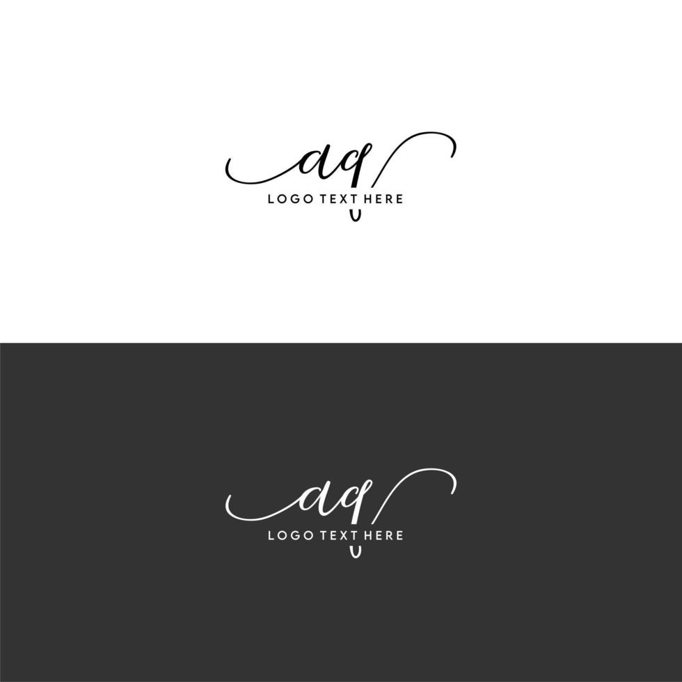 AQ initials letter logo, AQ signature, AQ monogram, AQ initials vector