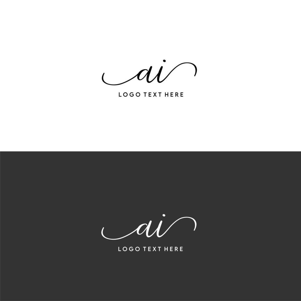 AI initials letter logo, AI signature, AI monogram, AI initials vector