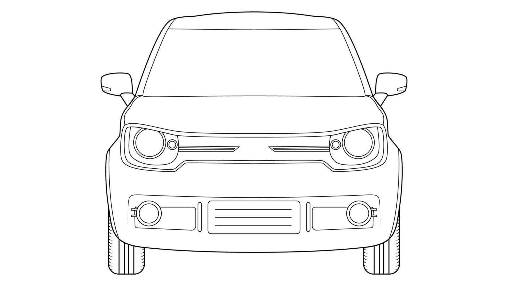 Ilustración de vector de coche todoterreno pequeño sobre fondo blanco