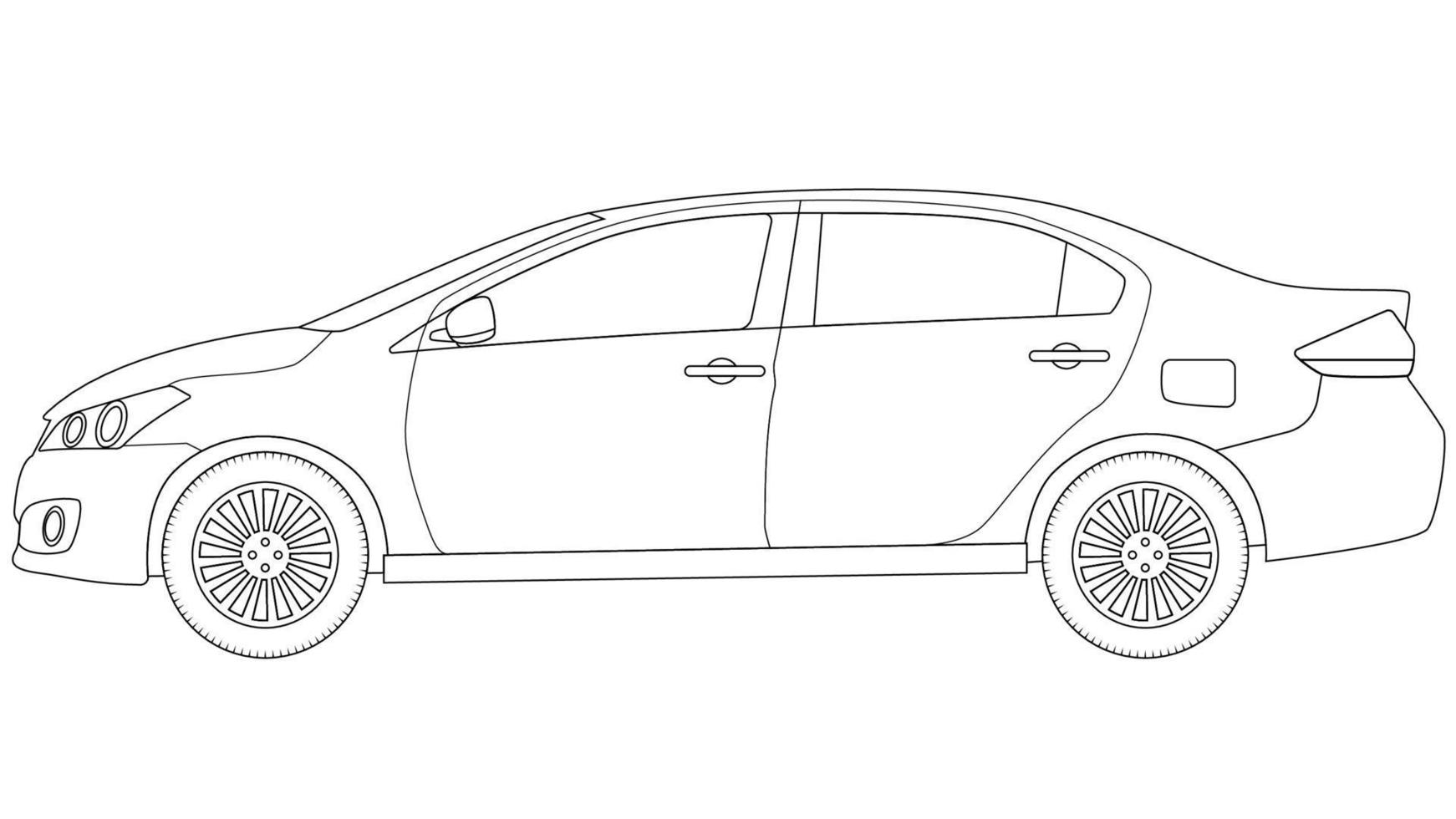 vector de coche sedán premium, ilustración de vector de coche sedán en estilo plano.