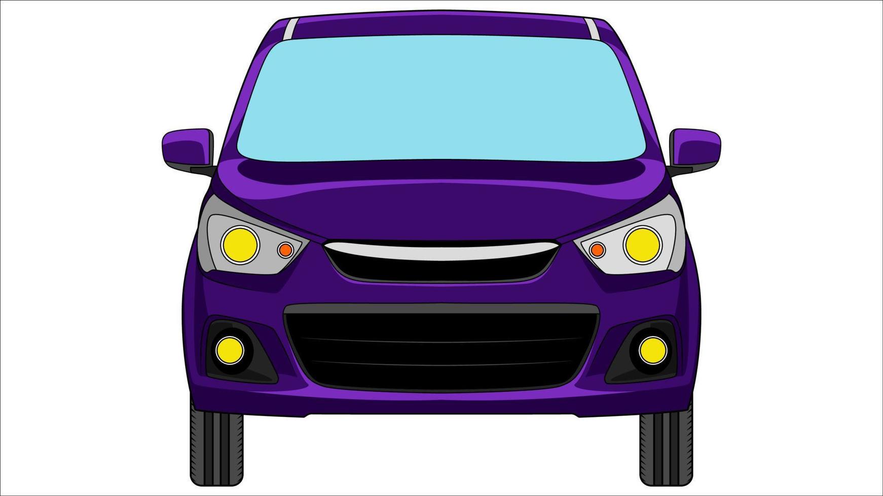 small hatchback car in bright color vector, realistic car flat bright color vector illustration