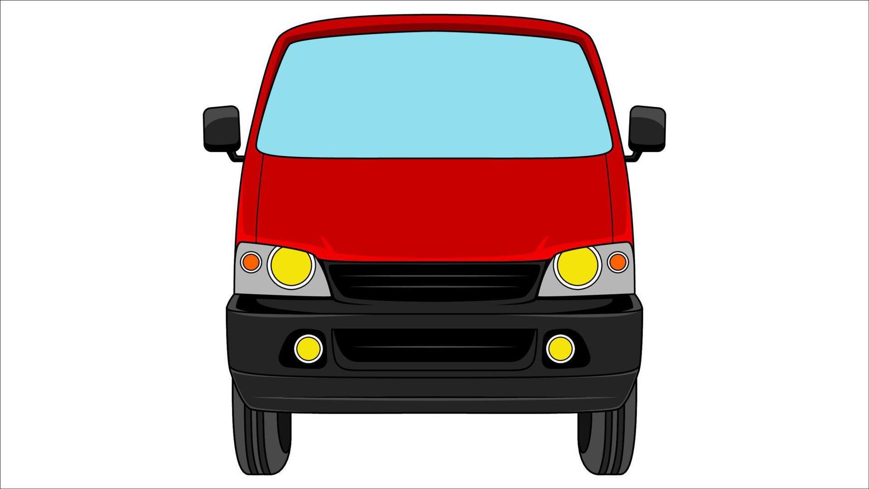 van in bright color vector, realistic car flat bright color vector illustration