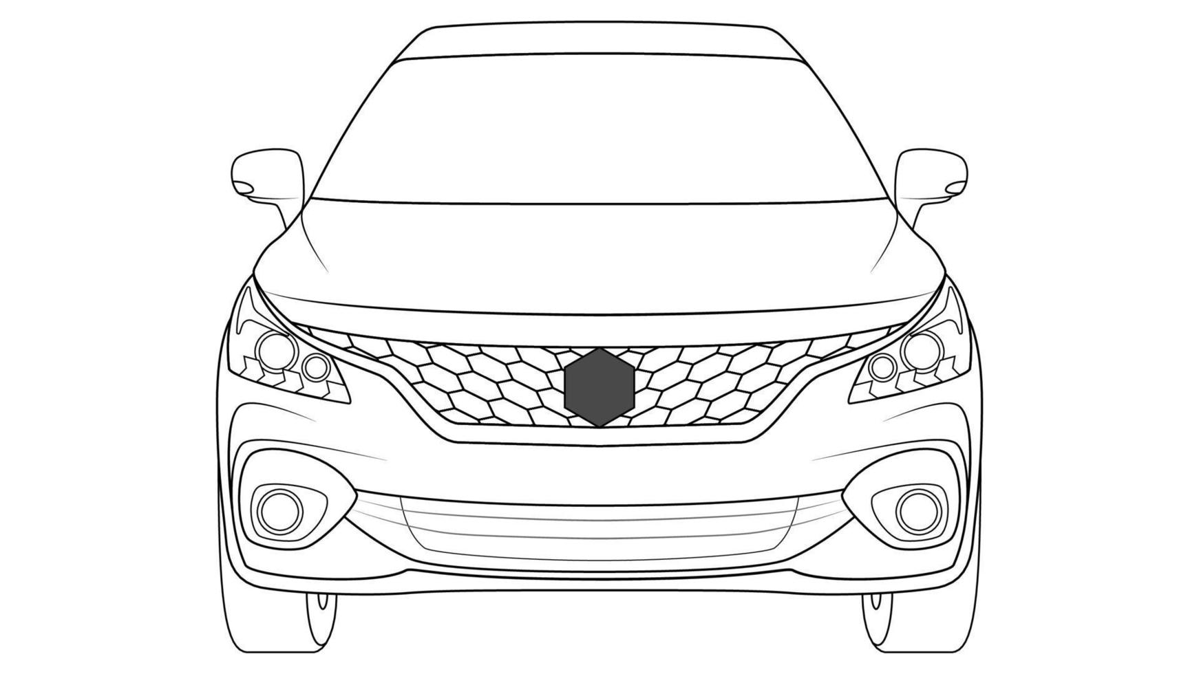 premium hatchback car vector, simple car outline vector illustration