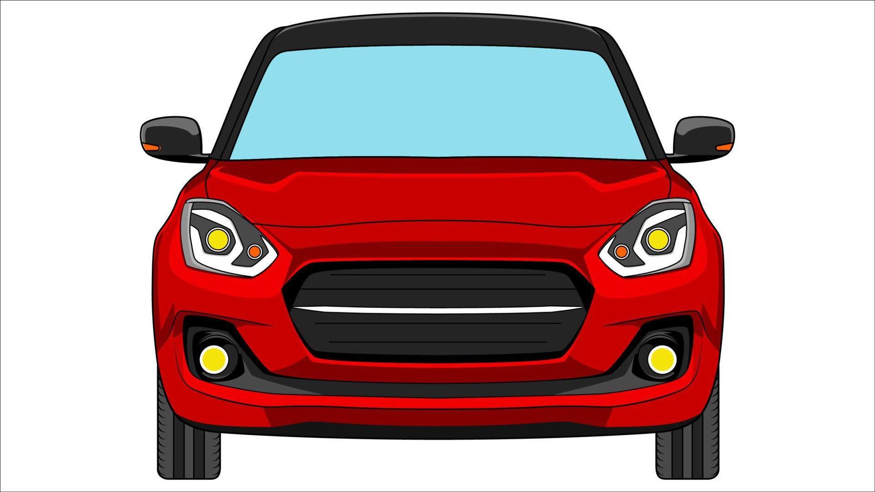 premium hatchback car in bright color vector, realistic car flat bright color vector illustration