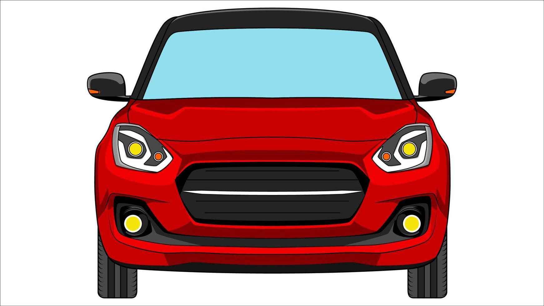 coche hatchback premium en vector de color brillante, ilustración de vector de color brillante plano de coche realista