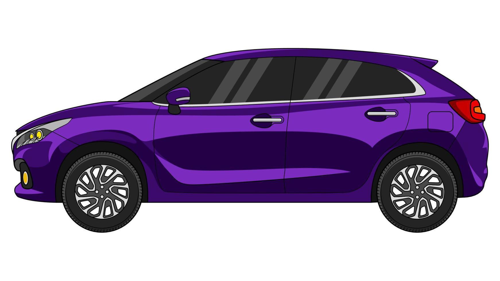 coche hatchback premium en vector de color brillante, ilustración de vector de color brillante plano de coche realista