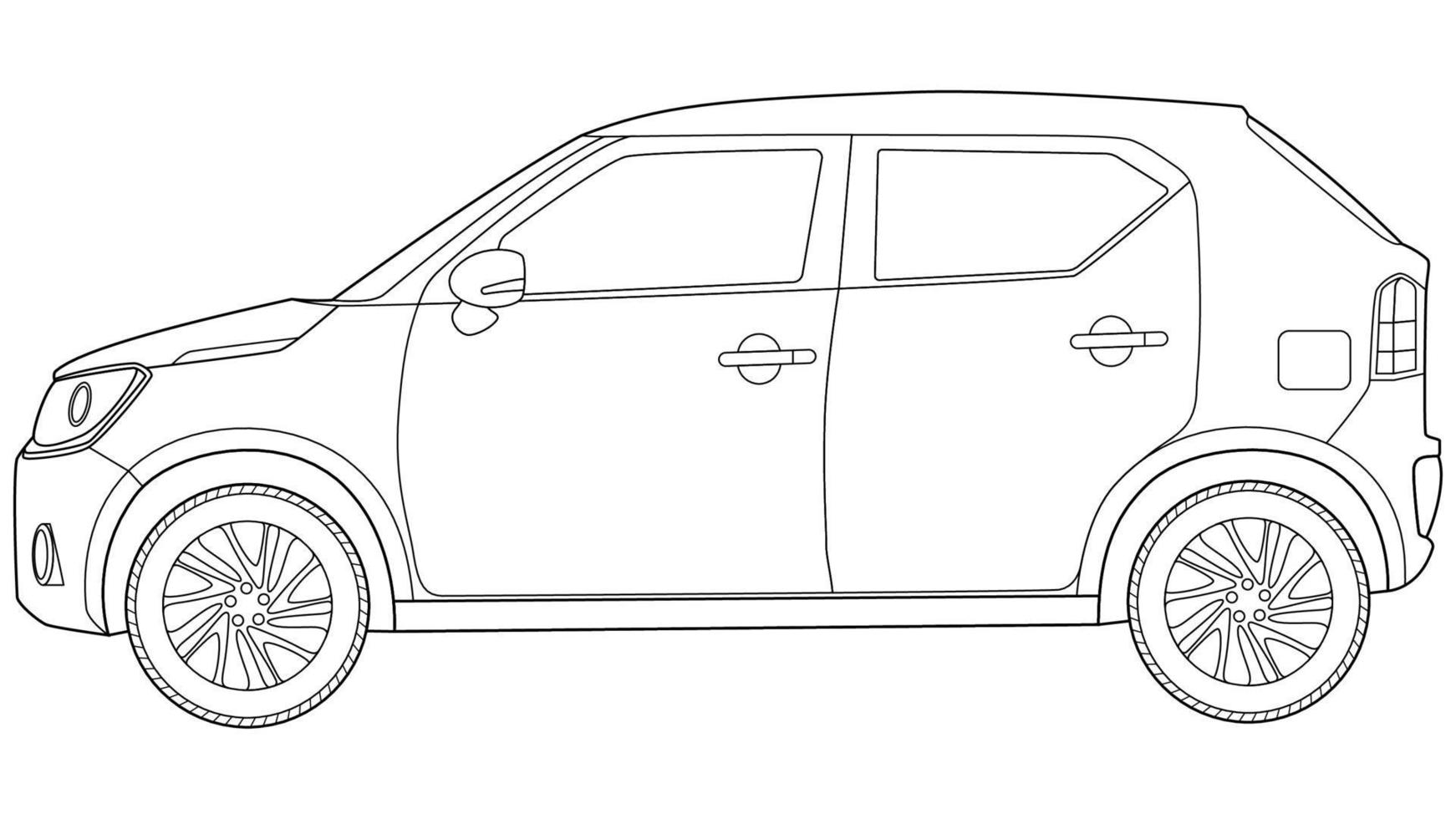 Ilustración de vector de coche todoterreno pequeño sobre fondo blanco