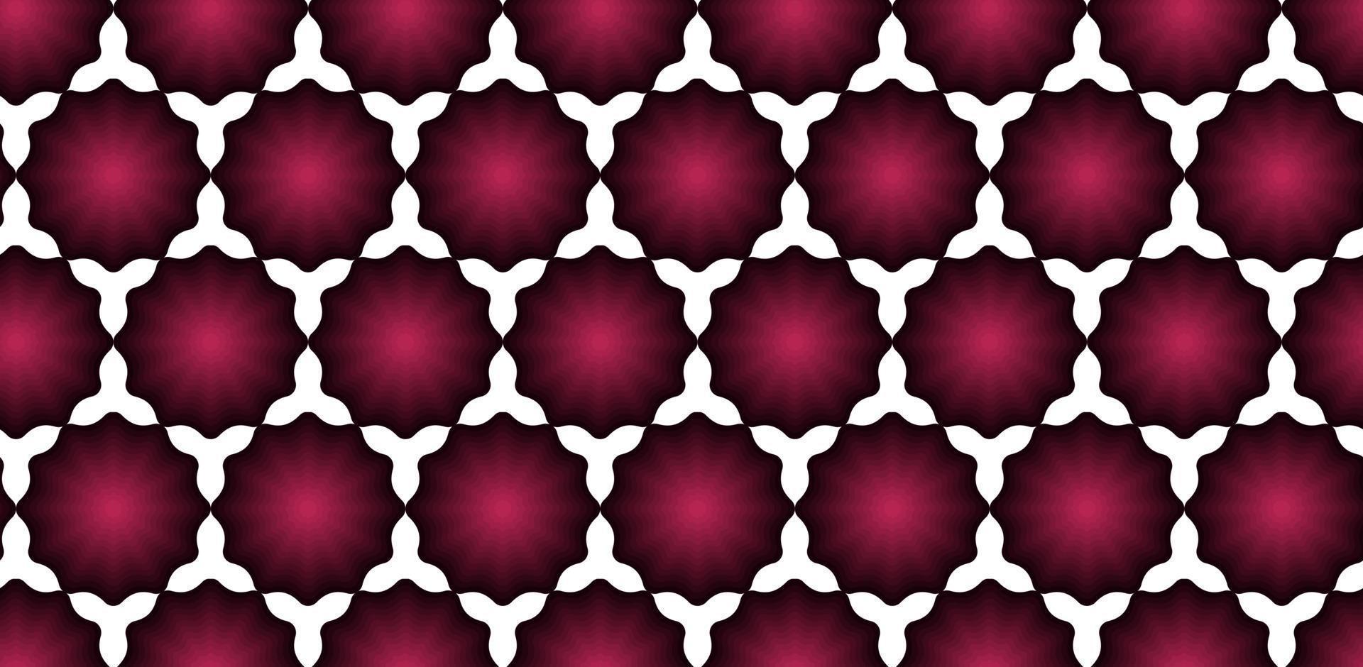 Seamless pattern with geometric flowers. Trendy color Viva Magenta. Vector template for storys, cover