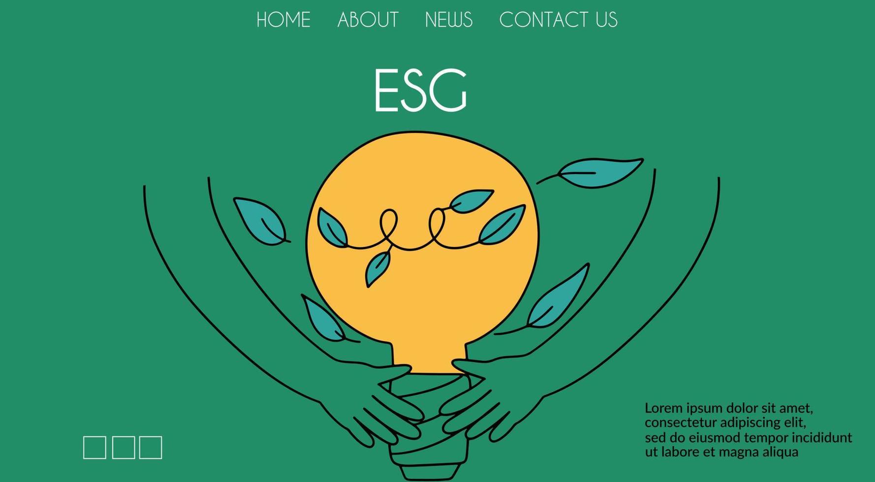 Sustainable environment banner. ESG concept. Vector illustration for website, landing page