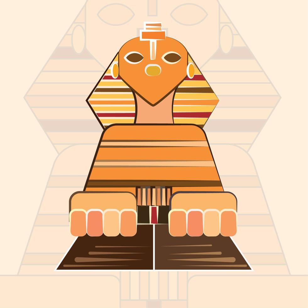 esfinge aislada edificio antiguo egipto icono vector ilustración