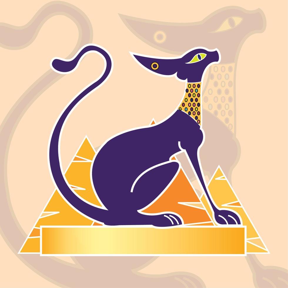 gato egipcio aislado viejo egipto icono vector ilustración