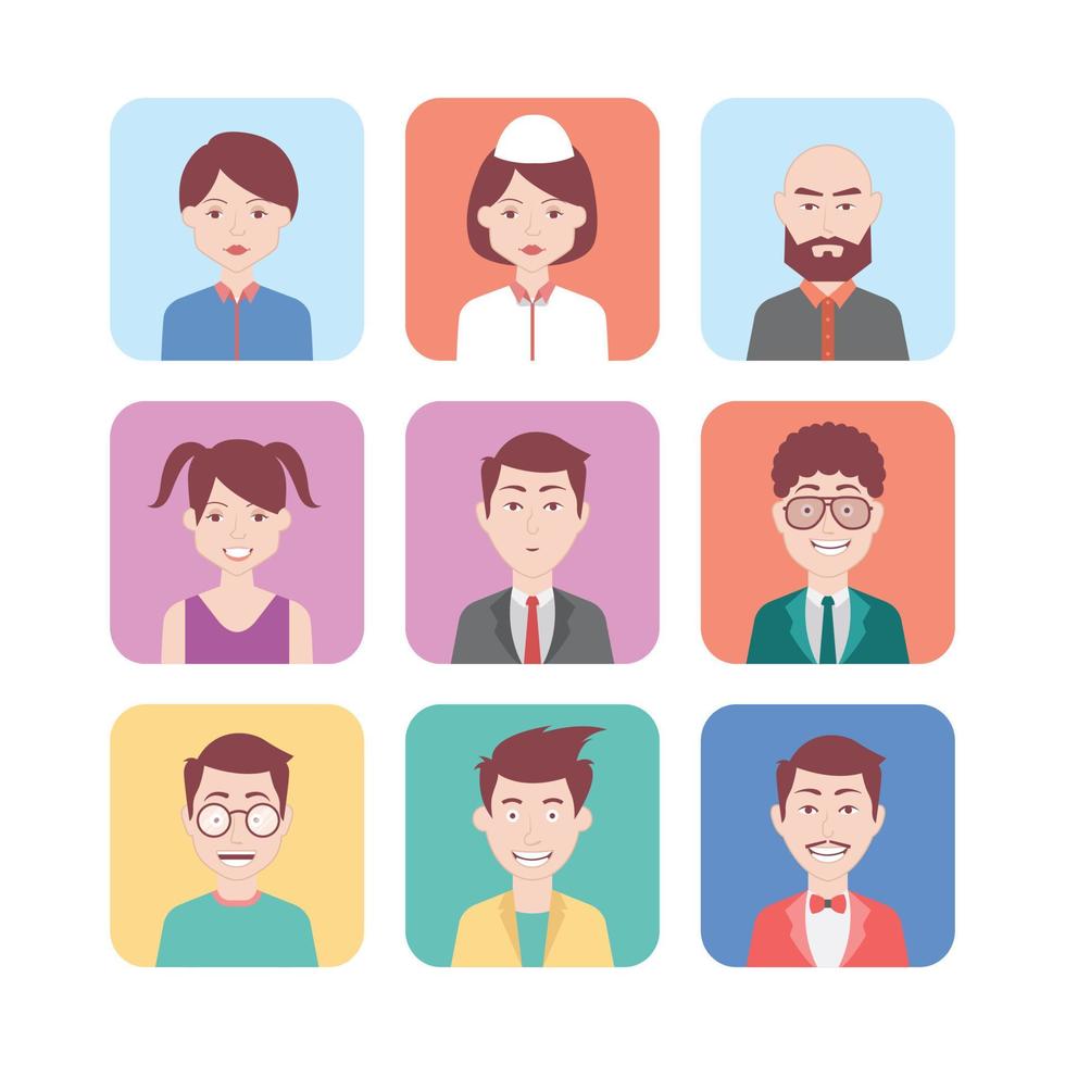 Avatar Portrait isolated on white background. vector