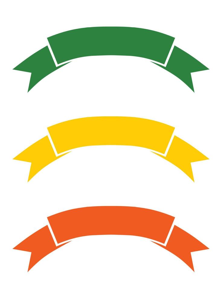 ribbons for design elements with three different colors vector