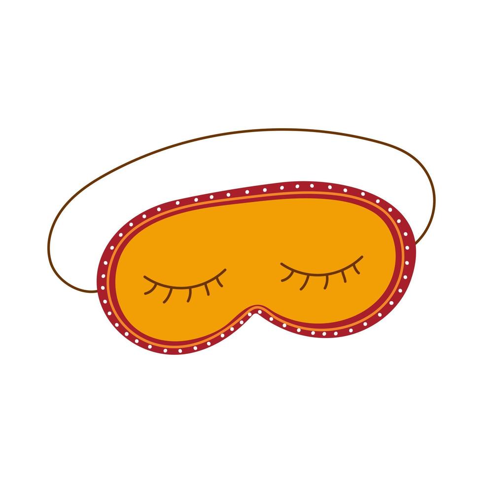 Cozy blindfold for sleeping isolated on white background, time for hygge design element vector