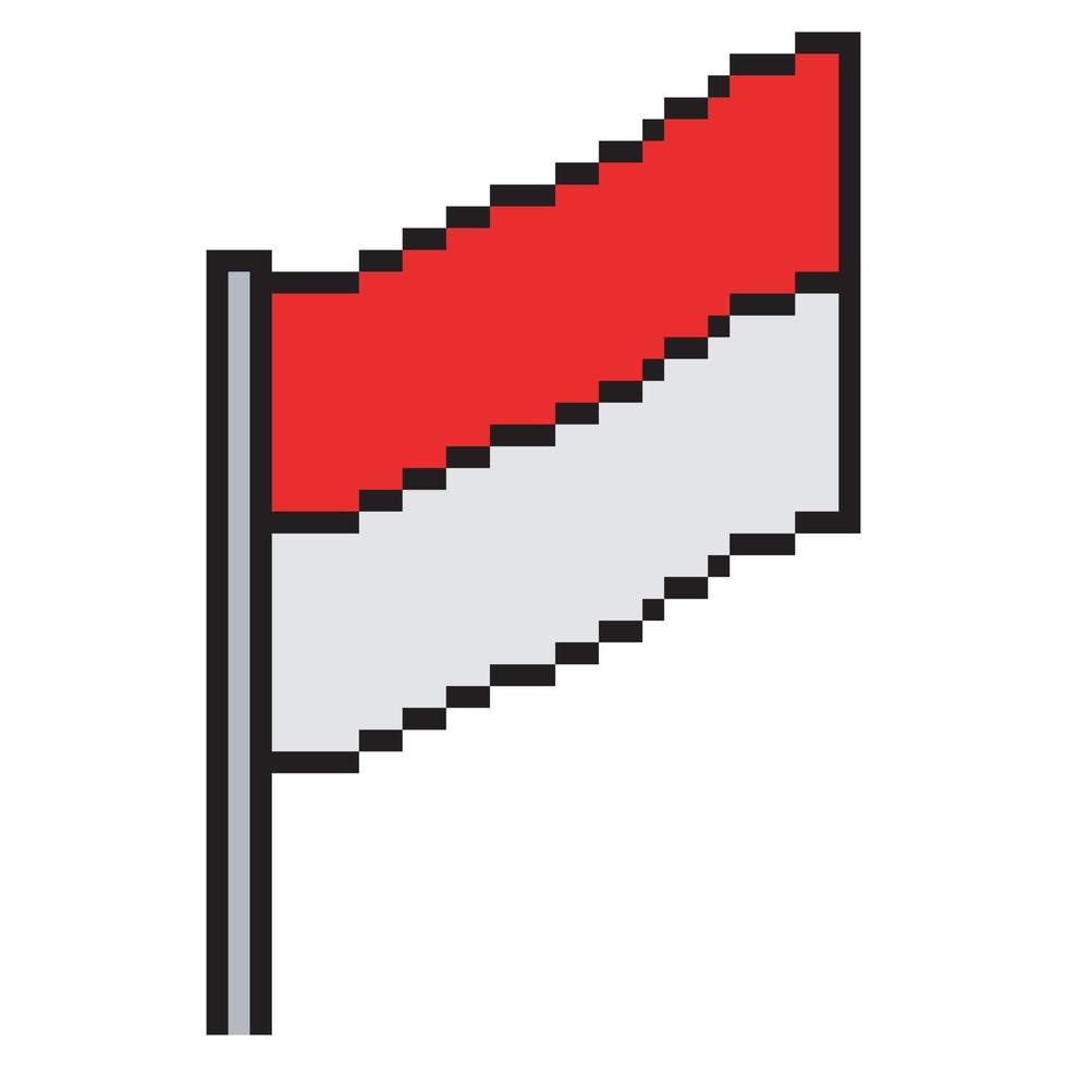 Indonesia flag pixel art. Vector illustration