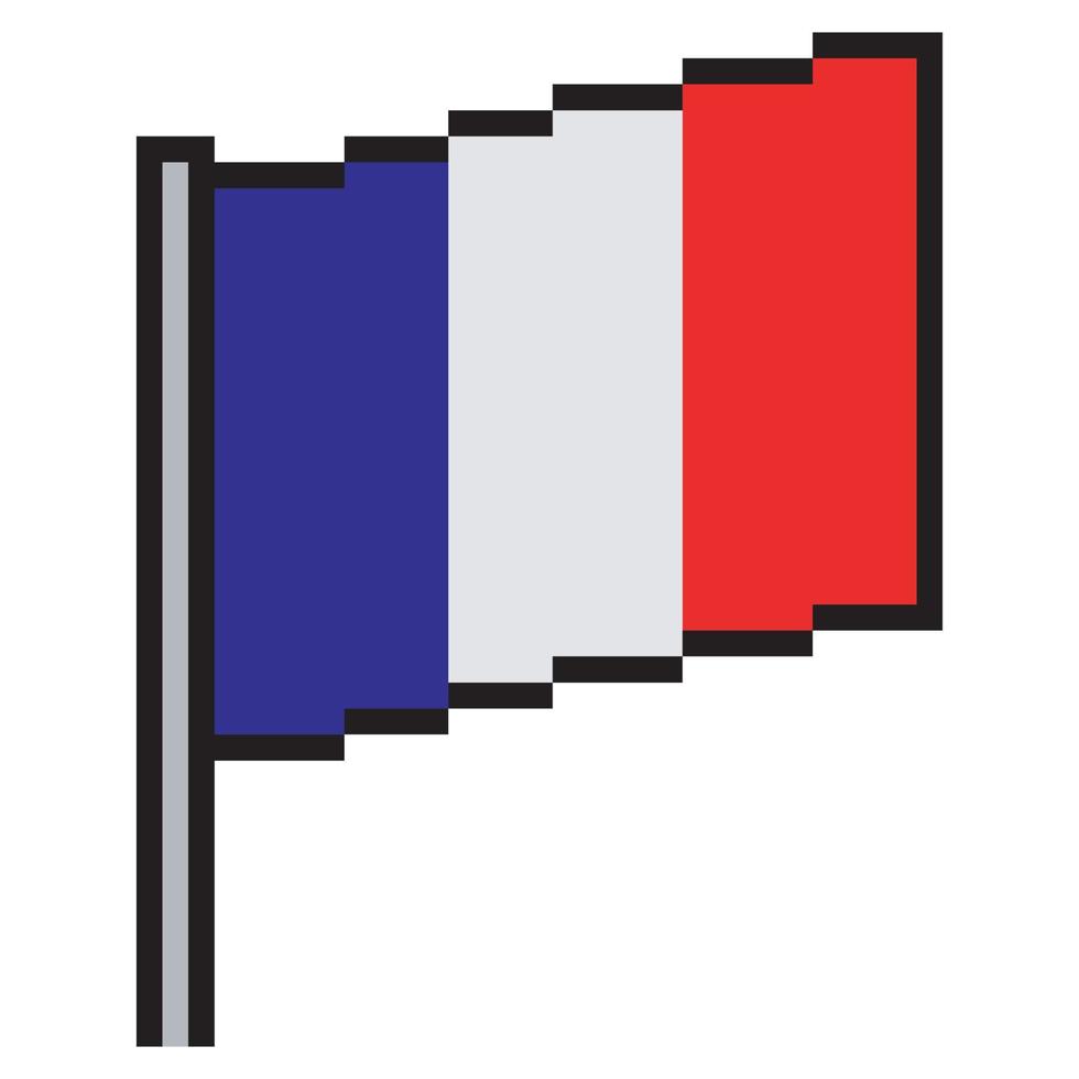 Arte de píxeles de la bandera de Francia. ilustración vectorial vector