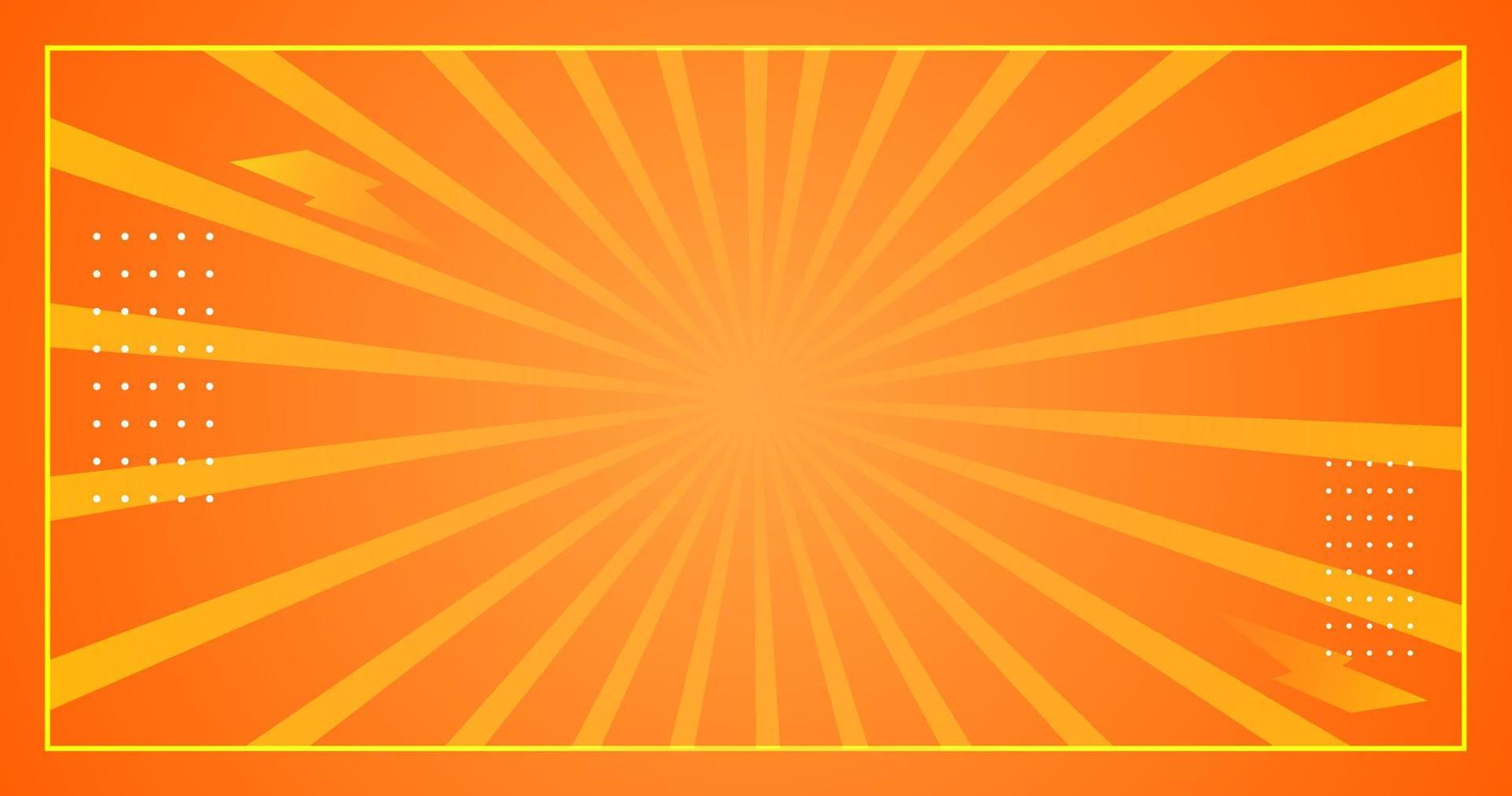 fondo rojo abstracto con líneas de degradado naranja brillante. diseño cómico vector