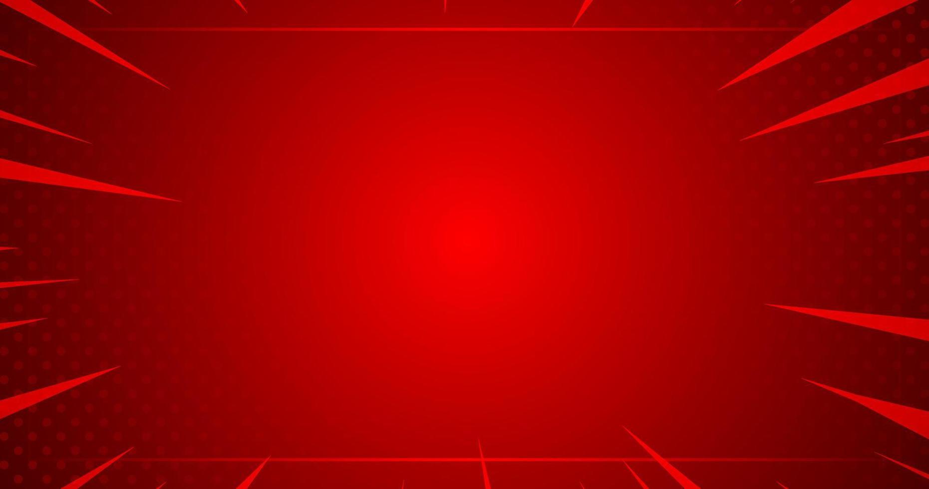 fondo rojo abstracto con líneas de degradado rojo brillante. diseño cómico vector