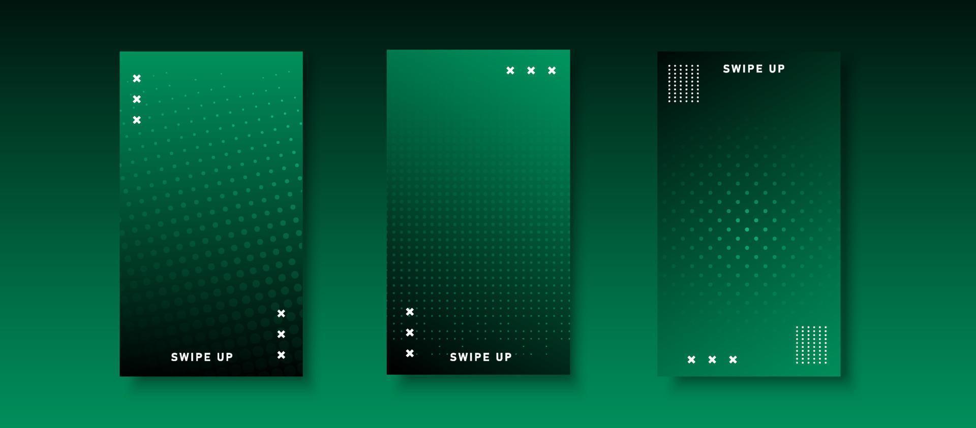 Creative Story Pack Background. colorful, dark green and halftone black gradations vector