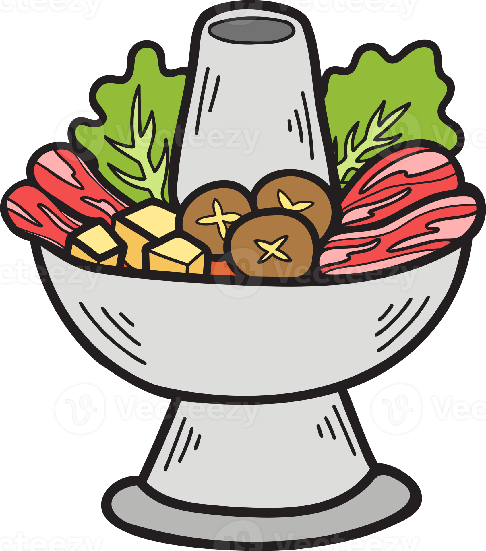 Hand Drawn meat for hot pot Chinese and Japanese food illustration 16413071 PNG