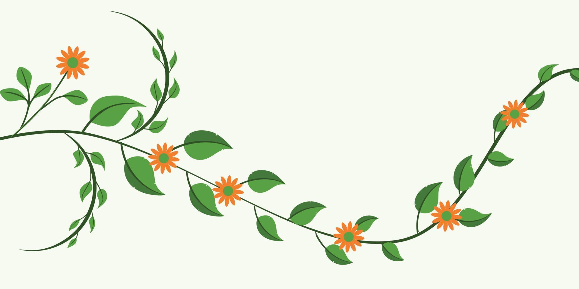 banner vectorial minimalista y moderno a base de hierbas. plantas pintadas a mano, ramas, hojas sobre un fondo blanco. plantilla horizontal simple de boda verde. todos los elementos están aislados y editables vector