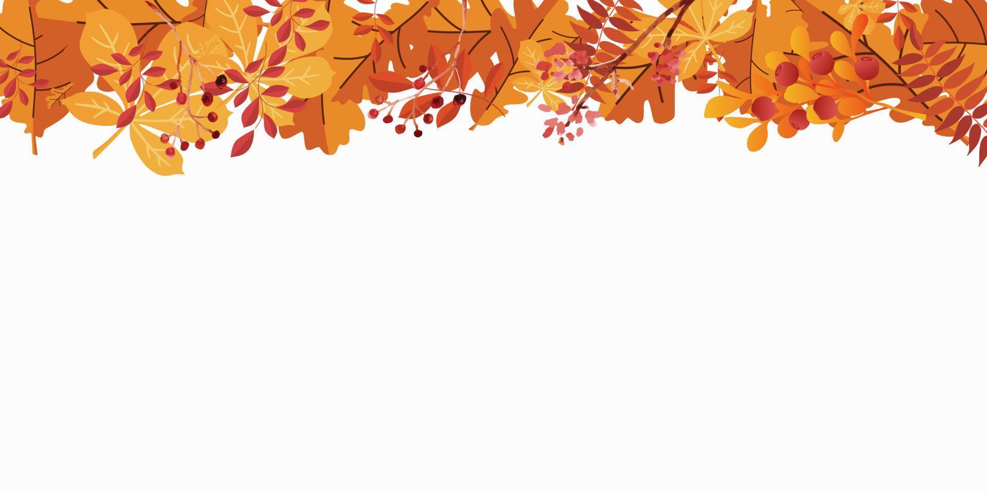 Vector banners with colorful autumn leaves with free copy space for text.