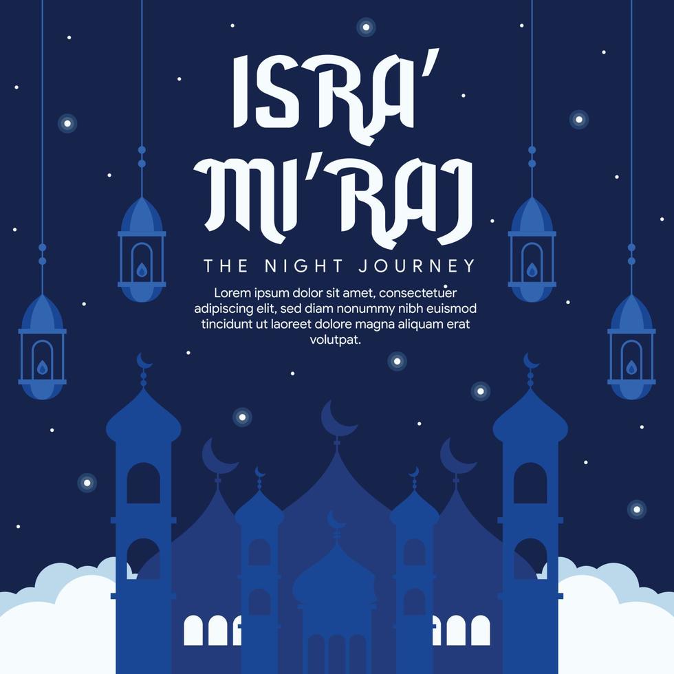 isra miraj banner ilustración en diseño plano vector