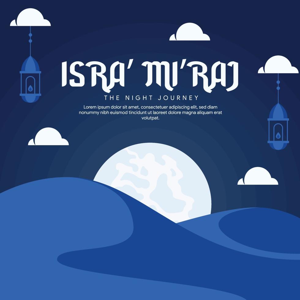isra miraj banner ilustración en diseño plano vector