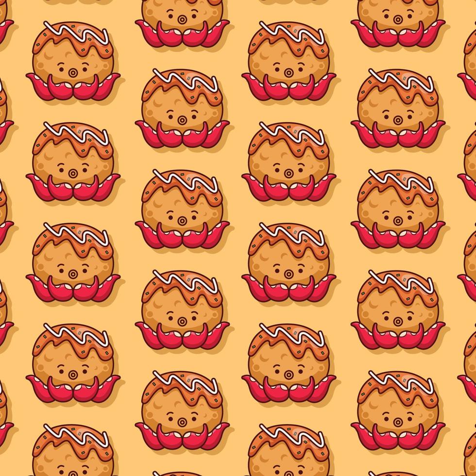 ejemplo lindo de la comida del modelo del takoyaki vector