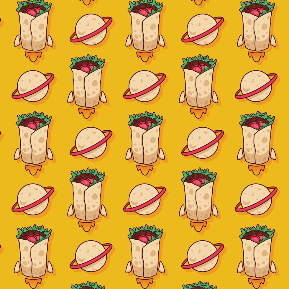 cute sushi pattern food illustration vector