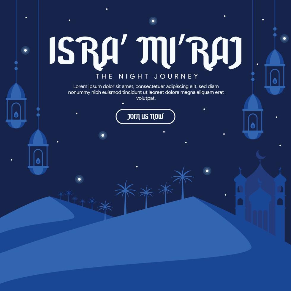 isra miraj banner illustration in flat design vector