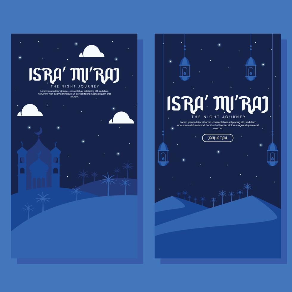 isra miraj vertical banner illustration in flat design vector