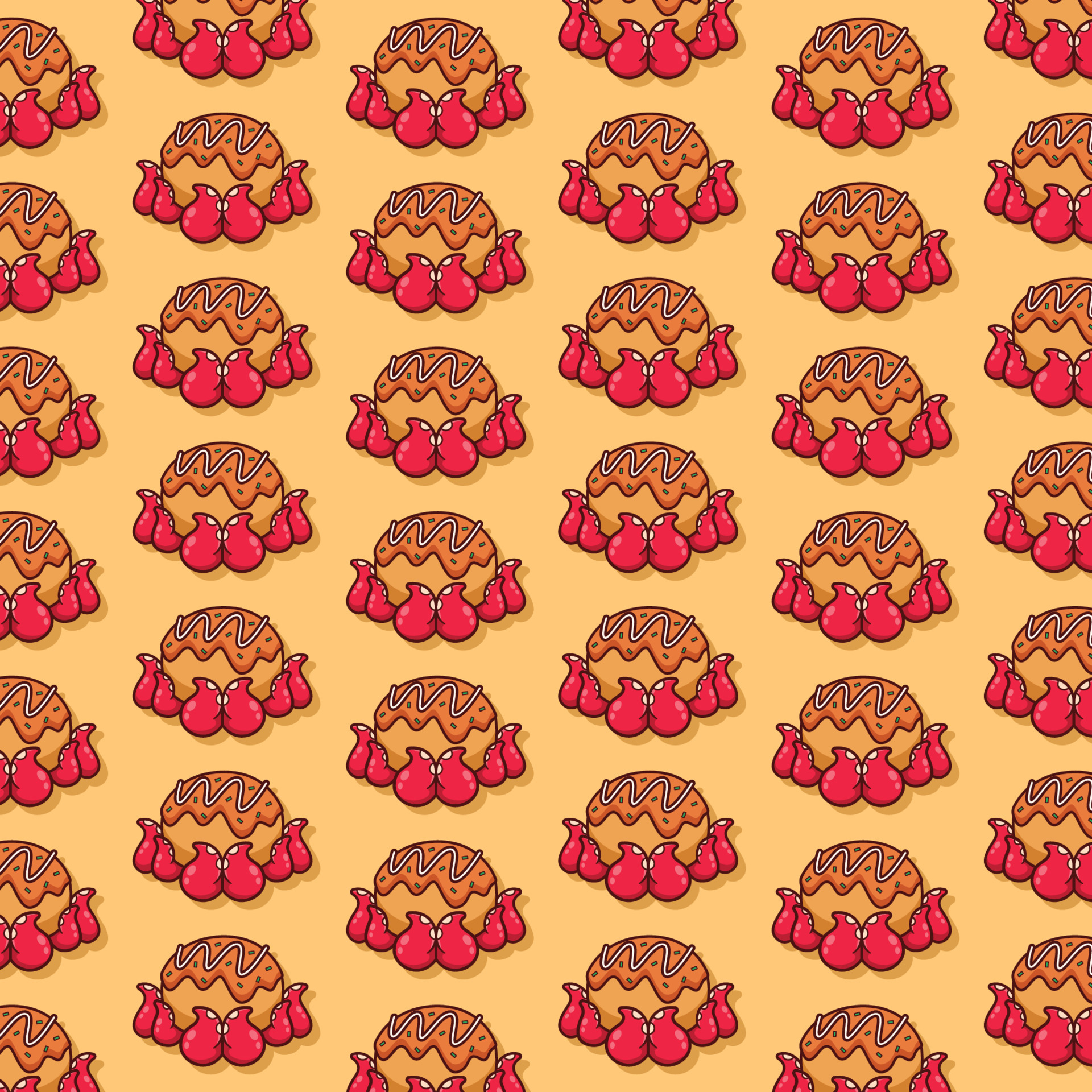 cute takoyaki pattern food illustration 16413195 Vector Art at Vecteezy