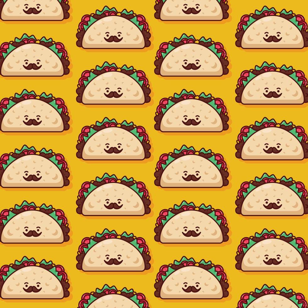 linda ilustración de patrón de taco en diseño plano vector