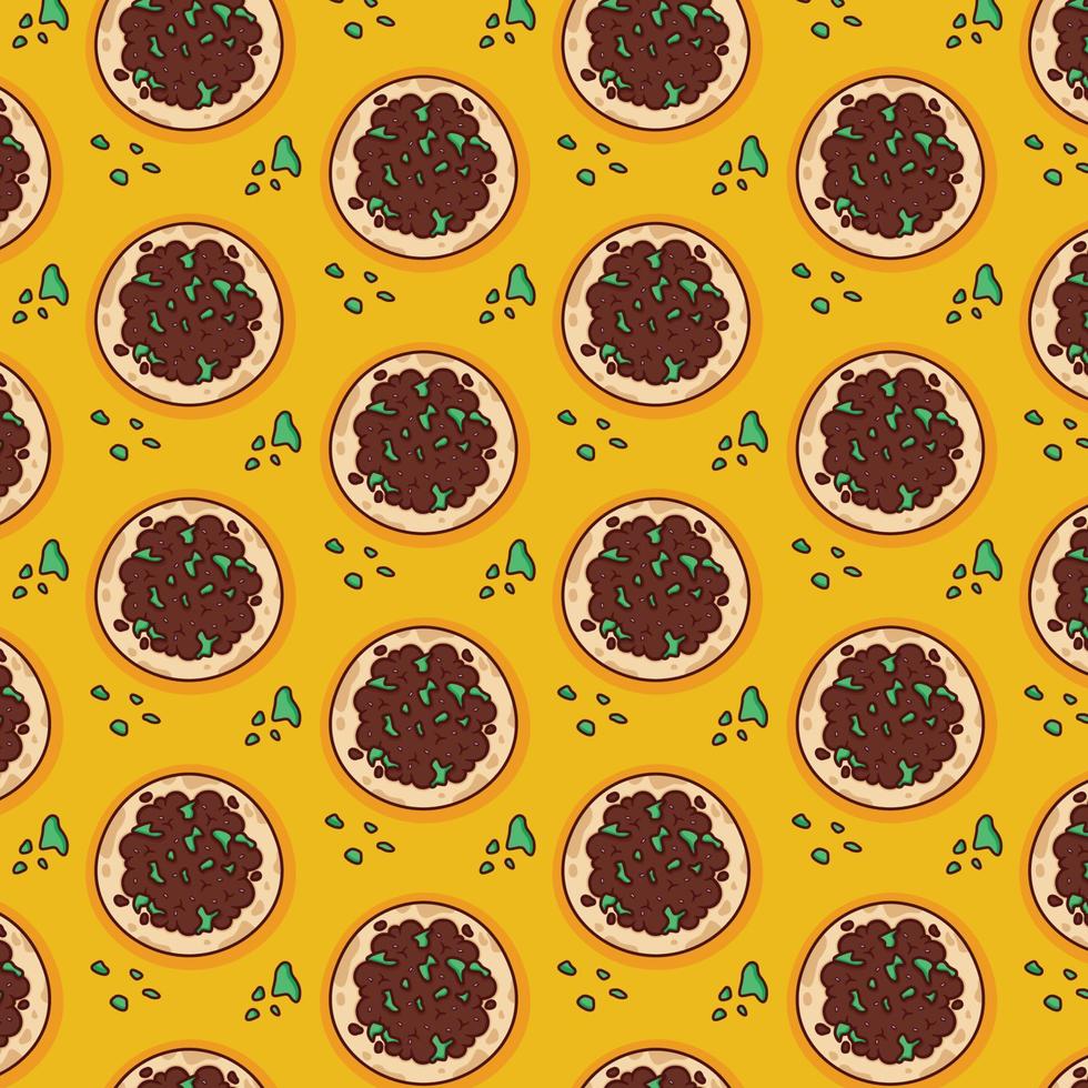 cute taco pattern illustration in flat design vector