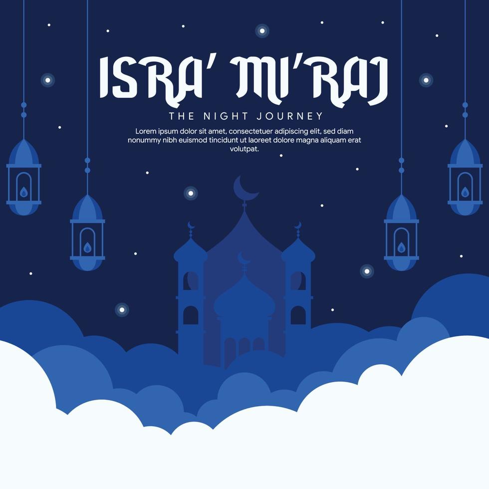 isra miraj banner illustration in flat design vector