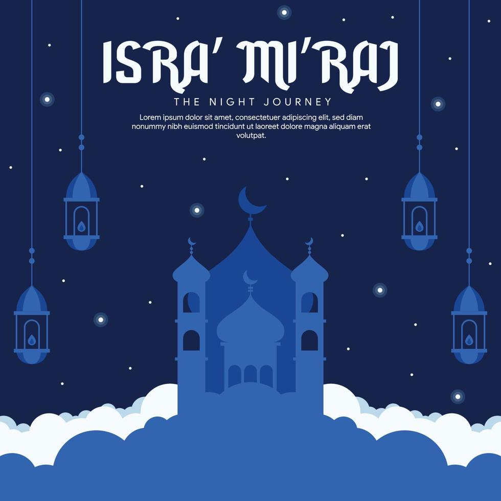 isra miraj banner illustration in flat design vector