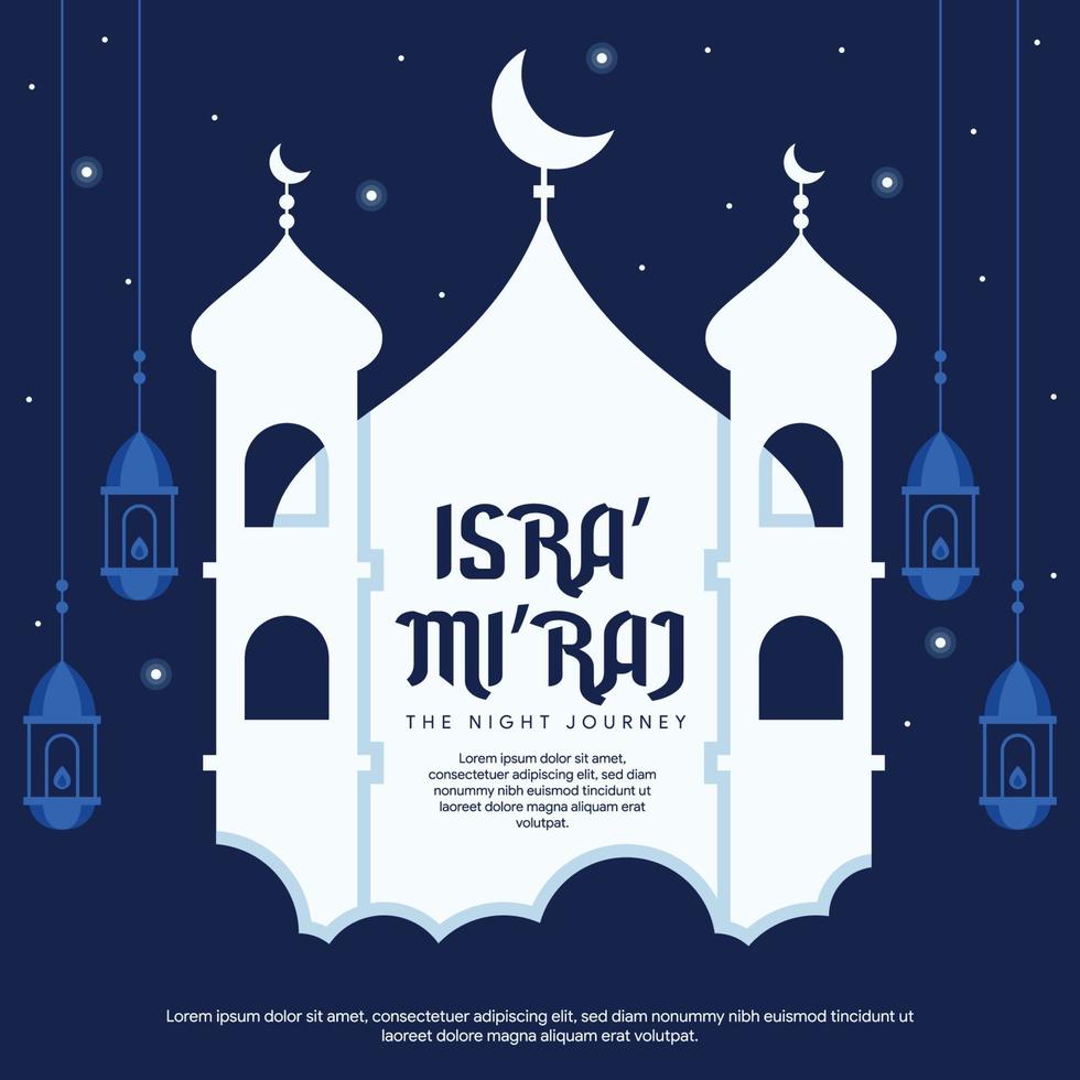 isra miraj banner illustration in flat design vector